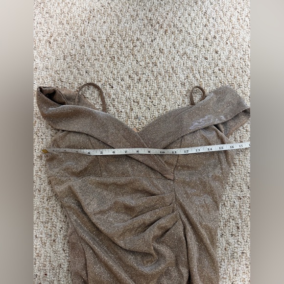 Lenovia Metallic Gold slit dress size M - Picture 5 of 7